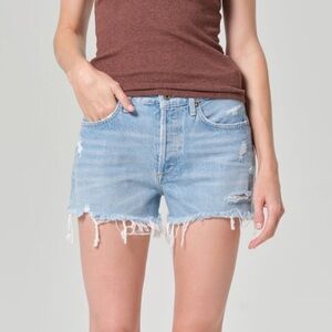 AGOLDE Parker Vintage Denim High Rise Swapmeet Blue Cut Off Jean Shorts EUC 26